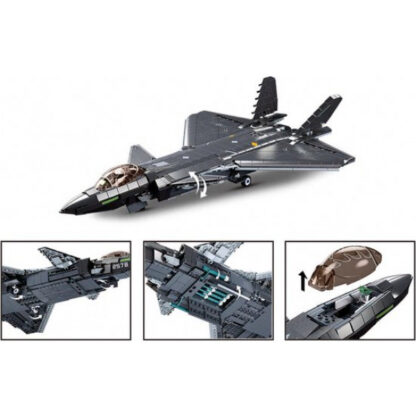 Sluban J20SS Stealth Aircraft metaalgecoate versie - Afbeelding 3